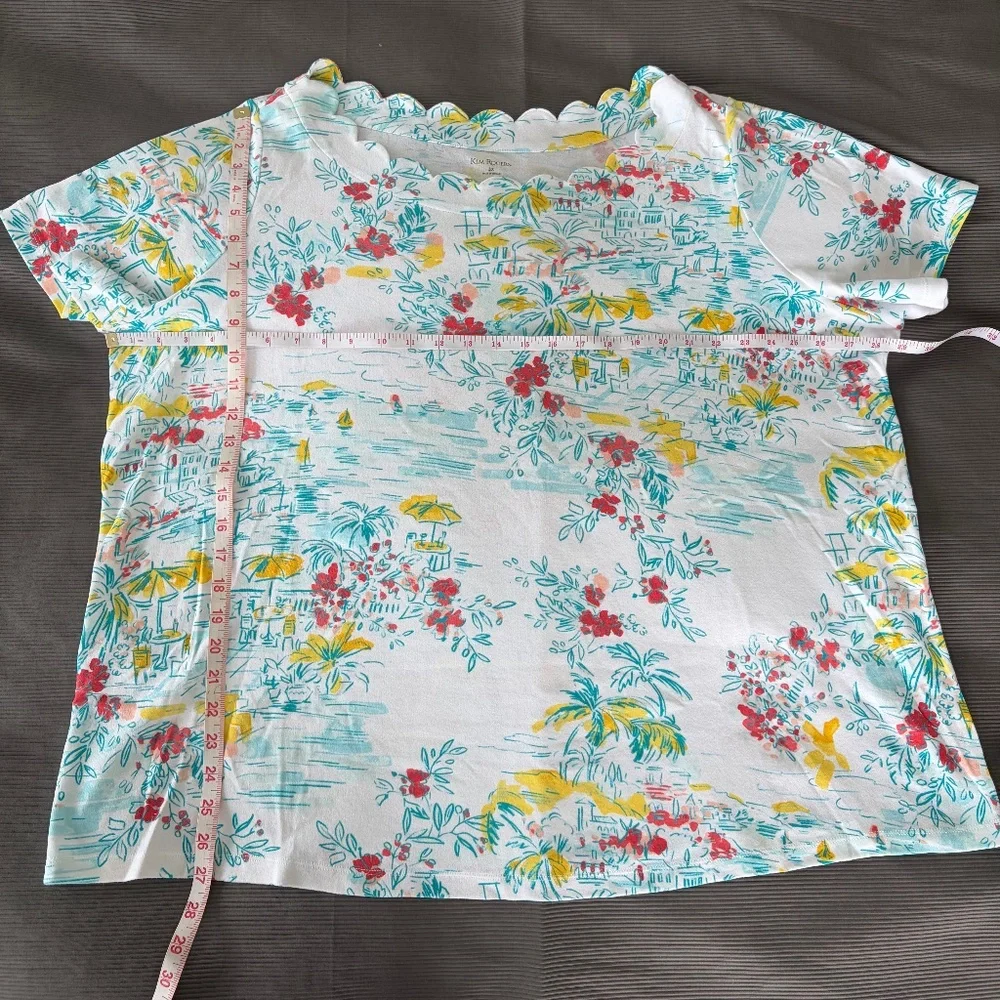 Kim Rogers short sleeve scallop neck top 3X - Picture 6 of 9